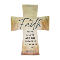 Ceramic Cross - Faith, Hope, Love