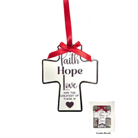 Cross Ornament - Faith, Hope, Love