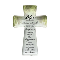 Glass Standing Cross - Bless This House
