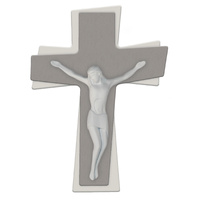 Crucifix Shaped Wood w/Resin Corpus