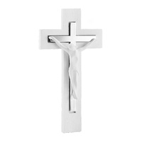 Resin Crucifix w/Silver Inlay Cross