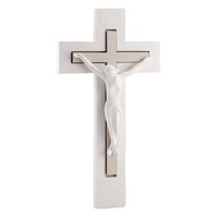 Resin Crucifix w/Resin Inlay Cross