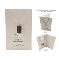 Heartfelt Jewellery Pendant with Envelope - Faith Hope Love