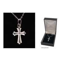 Sterling Silver Chain and Embossed Cross