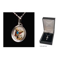 Sterling Silver Chain and St Michael Medal