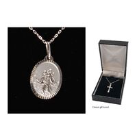 Sterling Silver Chain and St Christopher Medal