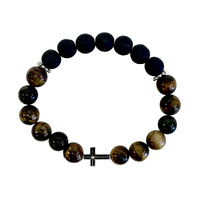 Bracelet Multi-Stone w/Cross