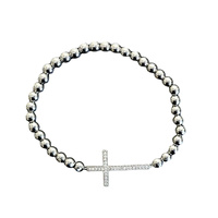 Bracelet Stainless Steel w/Cross