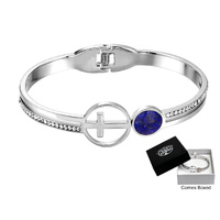 Bangle Hinged w/Cross & Lappis Stone