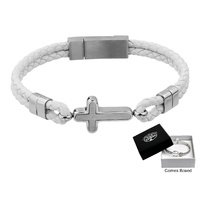 Bracelet Leather (White) Cross