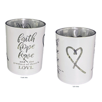 Shine Bright Candleholder - Faith Hope Love