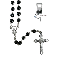 Rosary Sterling Silver w/Precious Stones - Hematite