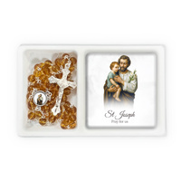 Rosary and Plaque Set - St Joseph