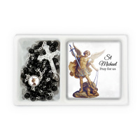 Rosary and Plaque Set - St Michael