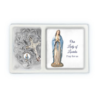 Rosary and Plaque Set - Our Lady of Lourdes