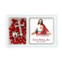 Rosary and Plaque Set - Sacred Heart of Jesus