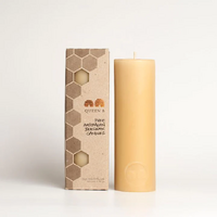 100% Beeswax Pillar Candle 15cm high (Box 1), 40 Hour Burn Time