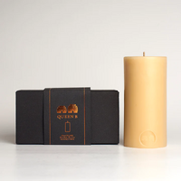 100% Beeswax Pillar Candle 15cm high (Box 1), 100 Hour Burn Time