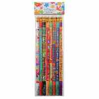 Pencils: Pack of 8 Different Designs With Erasers on the Pencils