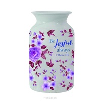 Table Vase, Metal: Be Joyful Always