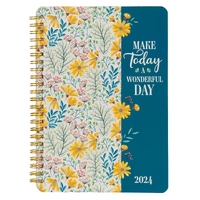 2024 12-Month Weekly Diary/Planner: Make Today a Wonderful Day, Yellow Flowers