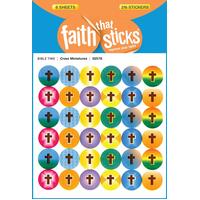 Cross Miniatures (6 Sheets, 216 Stickers) (Stickers Faith That Sticks Series)