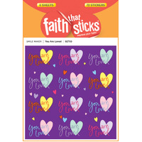You Are Loved (6 Sheets, 72 Stickers) (Stickers Faith That Sticks Series)