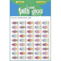 Miniature Ichthus (6 Sheets, 45 Stickers) (Stickers Faith That Sticks Series)