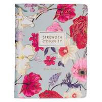 2024 18-Month Zippered Diary/Planner: Strength & Dignity, Floral (Aug 2023 To Jan 2025)
