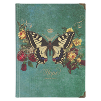 Journal: Hope Teal Butterfly With Metal Corners