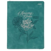 2026 18-Month Diary/Planner, Zippered: Amazing Grace, Green