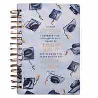 Journal White With Navy Graduation Hats