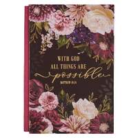 All Things Are Possible Burgundy Floral Journal