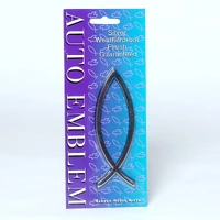 Auto Emblem Sticker: Silver Fish Large