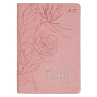 2027 12 Month Executive Diary/Planner, Zippered:Walk by Faith