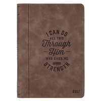 2027 12 Month Executive Diary/Planner, Zippered:I Can Do All Things Through Him