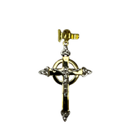 9ct Gold 2 Tone Crucifix Celtic 30mm