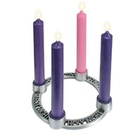 Advent Mini Metal Wreath With Candles - 100mm