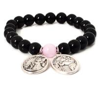 Bracelet - Black Onyx with Assorted Medals