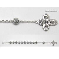 Rosary Bracelet Rose Metal - 8mm Beads