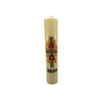Candle Paschal 15x3" Beeswax with Cross (2) & Numbers