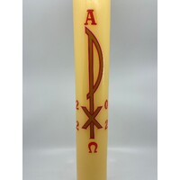 Candle Paschal 36x3" Beeswax with Pax & Numbers