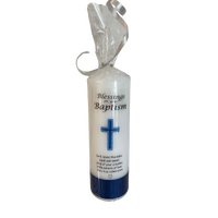 Baptism Blessing Candle - Blue