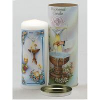 Baptismal Candle in Cylinder 6" x 2"