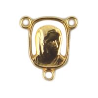 Rosary Centre Piece Gold Mary / Sacred Heart Jesus (14mm)