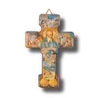 St Benedict Cross with Pictures Gold Foiled Small - 130 x 85mm