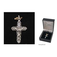 Sterling Silver Crucifix Filigree Edge - 20mm