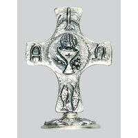 Crucifix Metal Standing Dove/Chalice