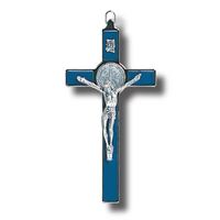 St Benedict Crucifix Blue - 200 x 100mm