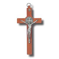 St Benedict Crucifix Dark Wood - 200 x 100mm